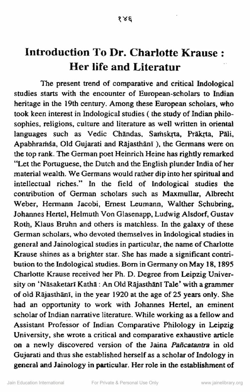 First page of Introduction To Dr Charlottee