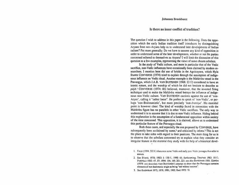 First page of Is There An Inner Conflict Of Tradition