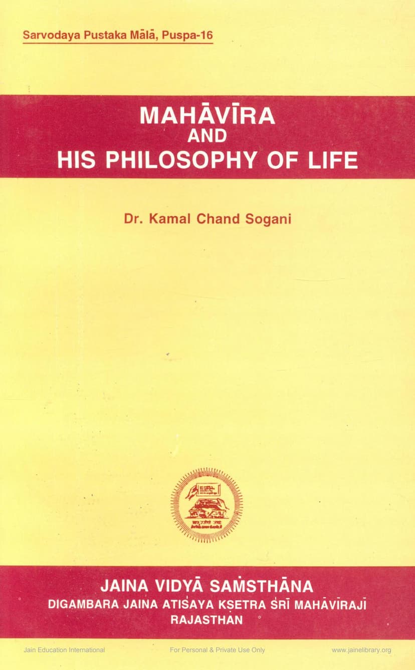 First page of Mahavira And His Philosophy Of Life