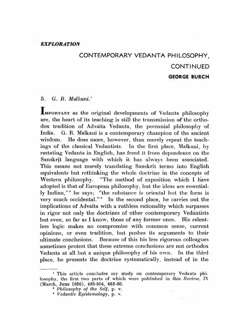 First page of Contemporary Vedanta Philosophy Continued