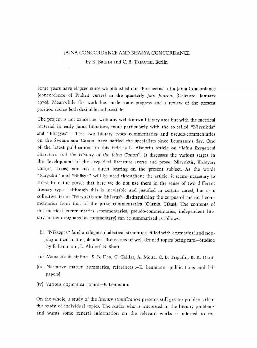 First page of Jaina Concordance And Bhasya Concordance