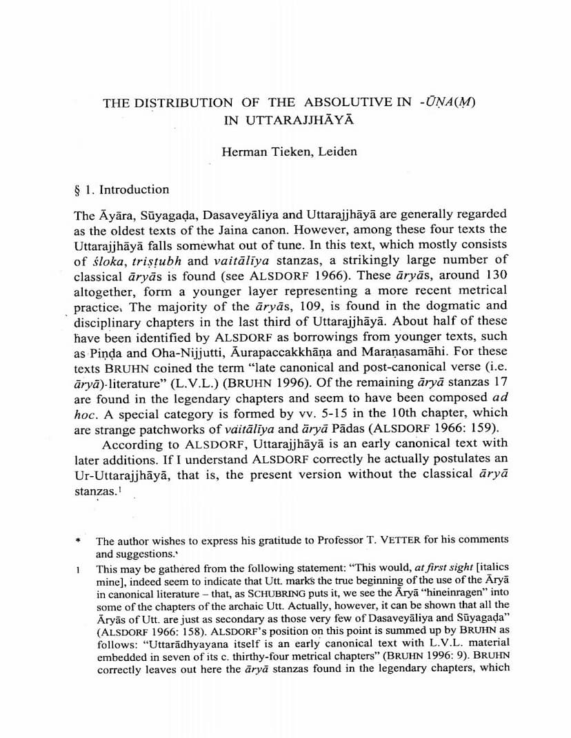 First page of Distribution Of Absolutive In Una In Ittarajjhaya
