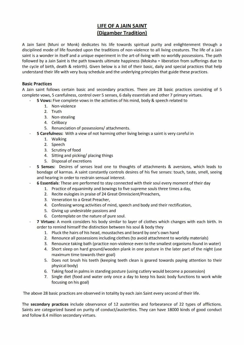 First page of Life Of Digmbar Jain Saint