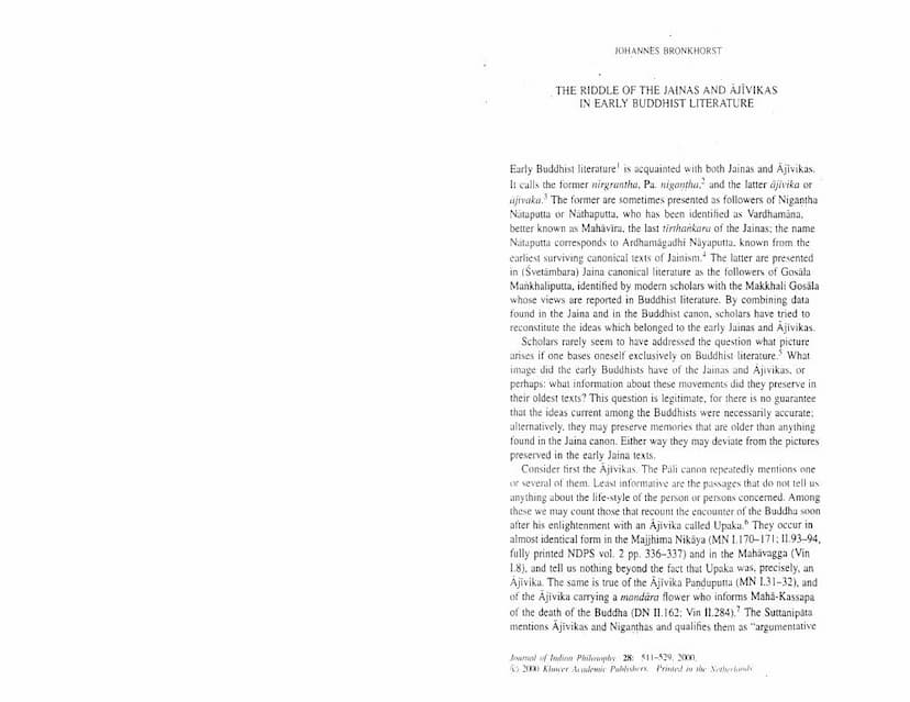 First page of Riddle Of Jainas And Ajivikas In Early Buddhist Literature