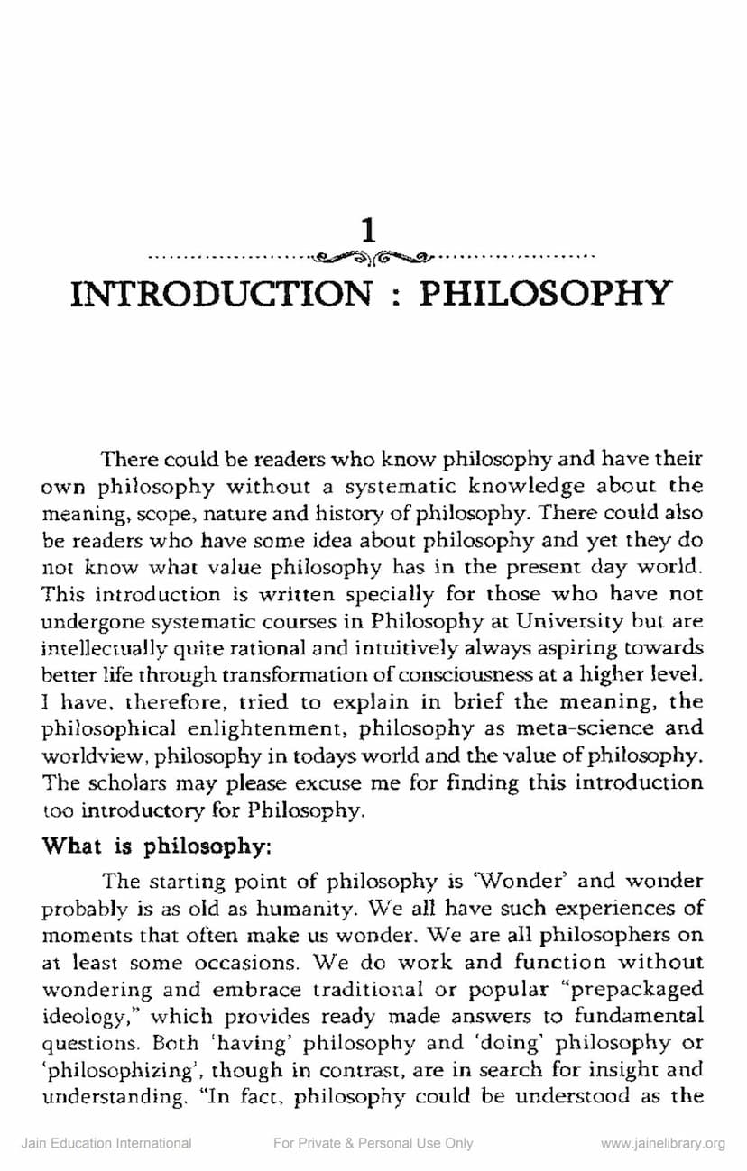 First page of Introduction Philosophy