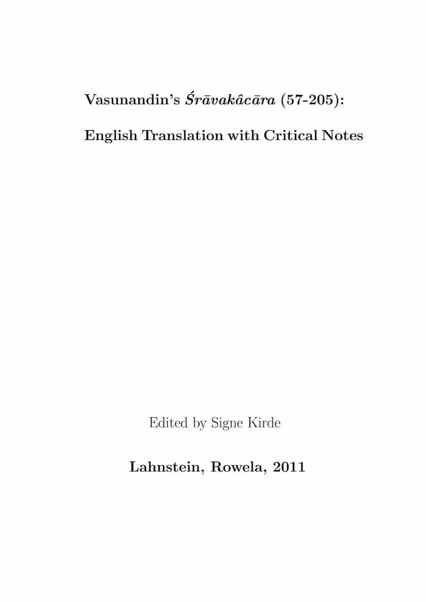 First page of Shravakachar Of Vasunandini