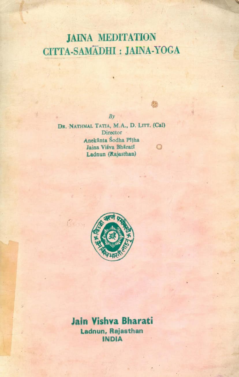 First page of Jaina Meditation Citta Samadhi Jaina Yoga