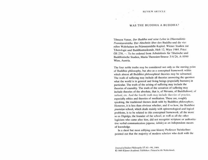 First page of Was The Buddha A Buddha