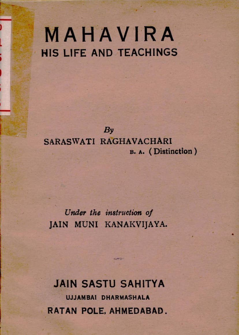 First page of Mahavira His Life And Teachings