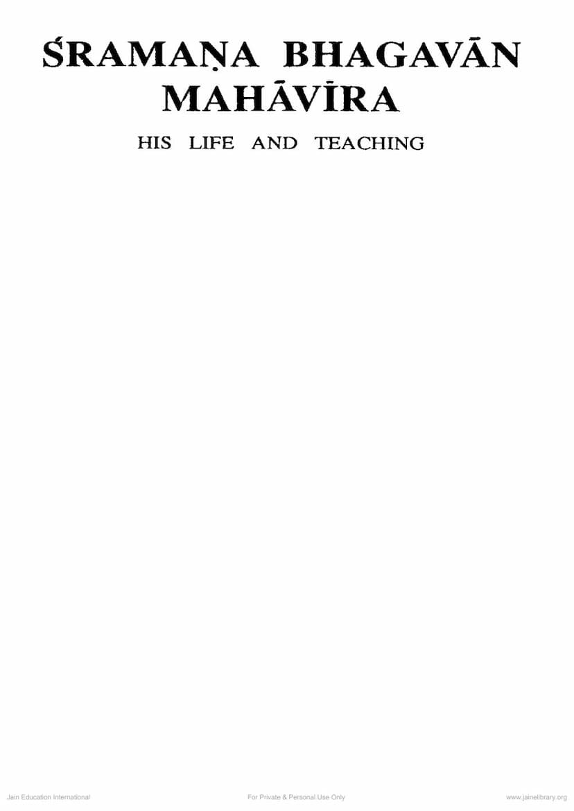 First page of Shraman Bhagvana Mahavira Part 4