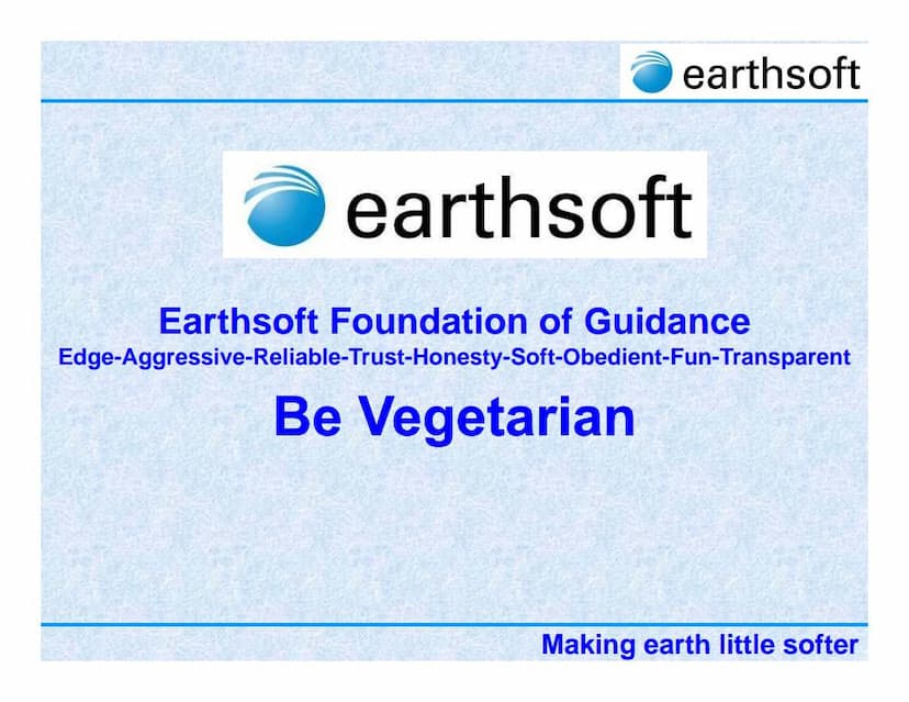 First page of Earthsoft Be Vegeterian