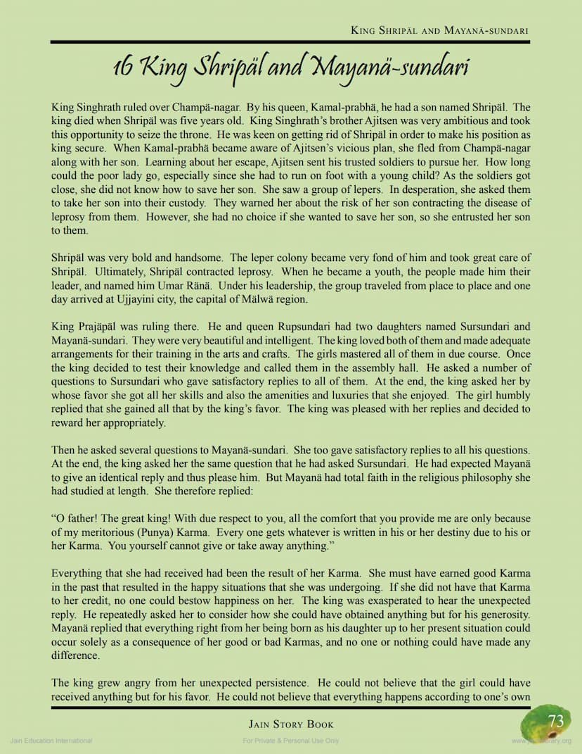 First page of King Shripal And Mayana Sundari