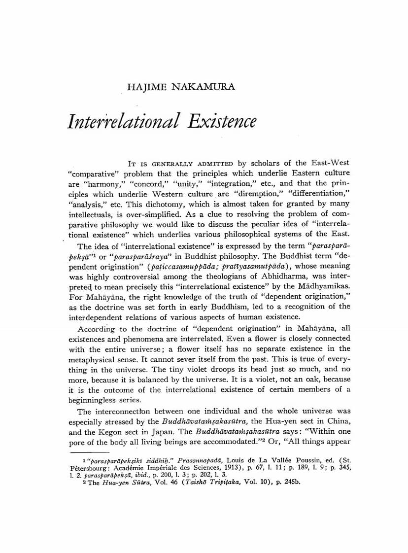 First page of Interrelational Existence