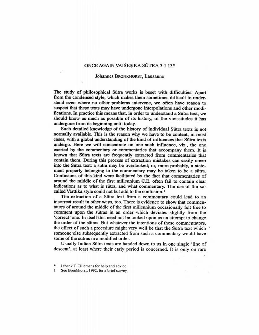 First page of Once Again Vaisesika Sutra 3 1 13
