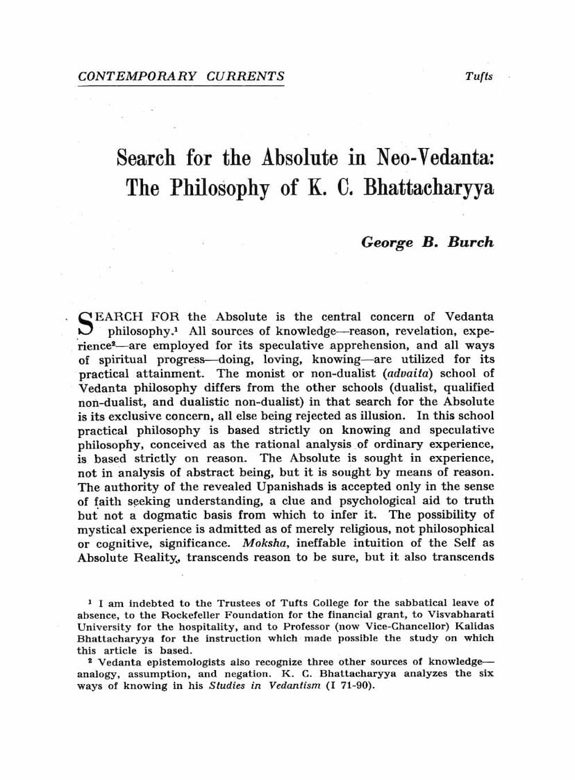First page of Search For Absolute In Neo Vedanta