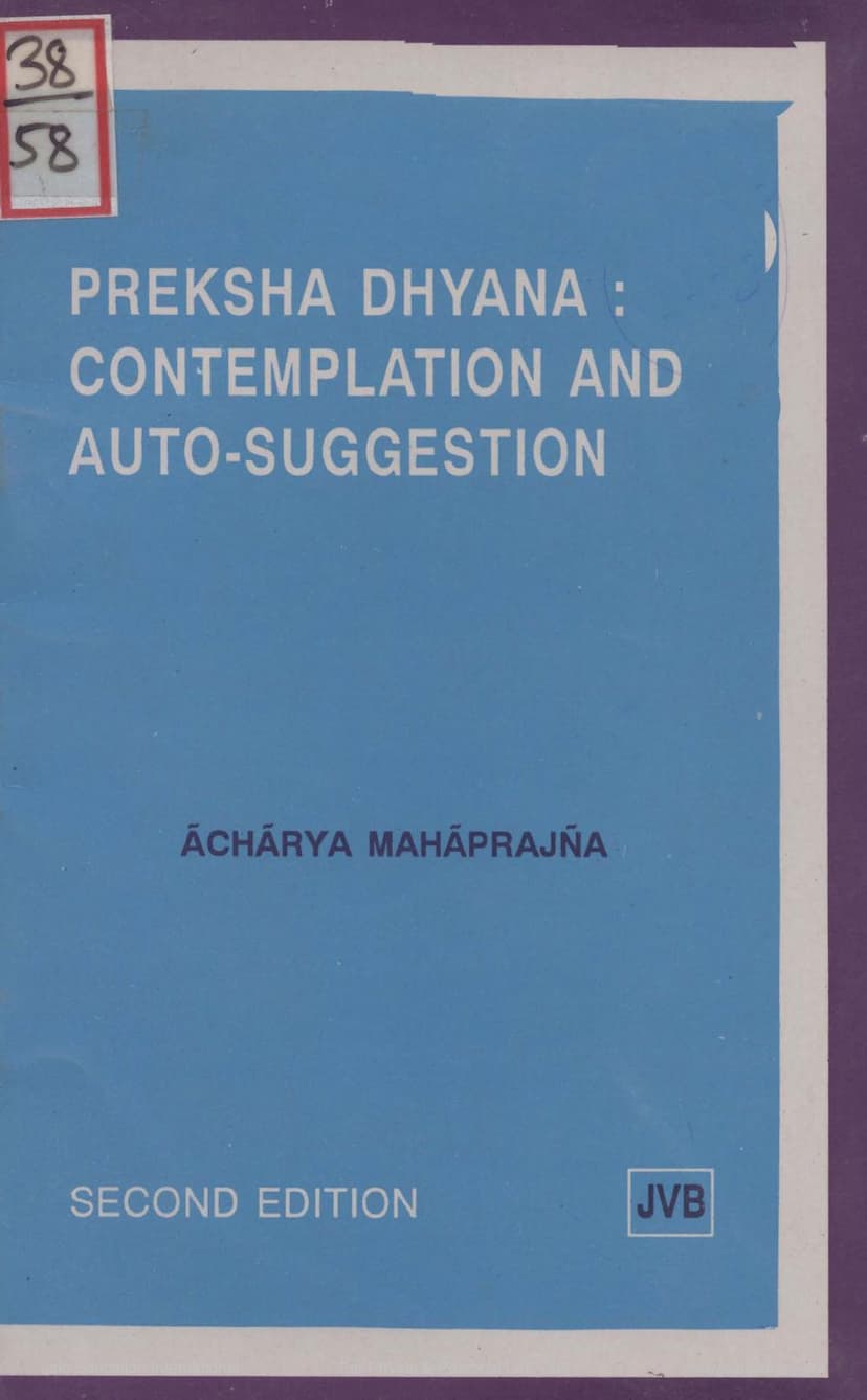 First page of Preksha Dhyana Contemplation And Auto Suggestion