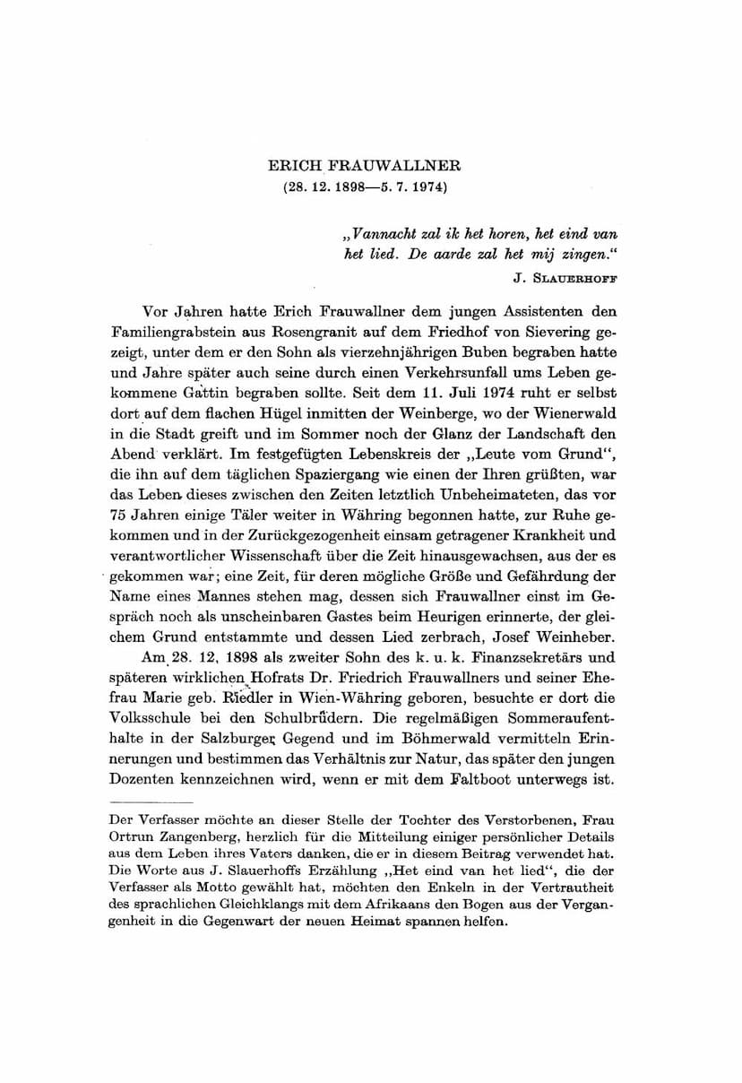 First page of Erich Frauwallner