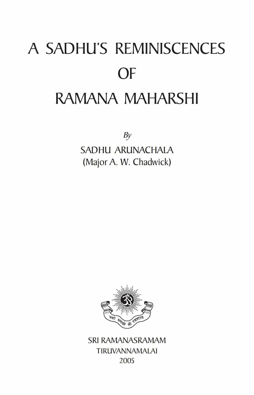 First page of Sadhus Reminiscences Of Raman Maharshi