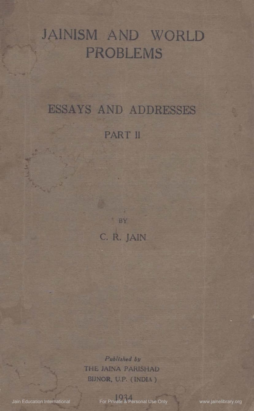 First page of Jainism And World Problems