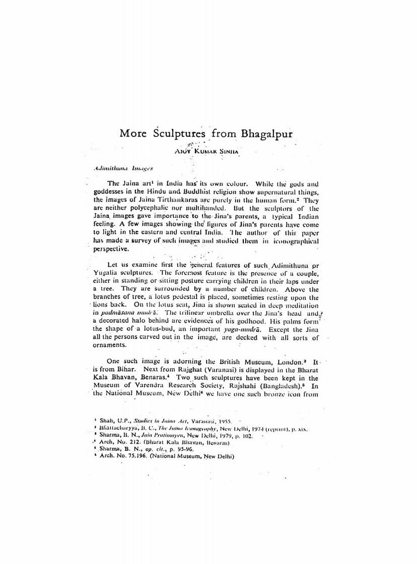 First page of More Sculptures From Bhagalpur