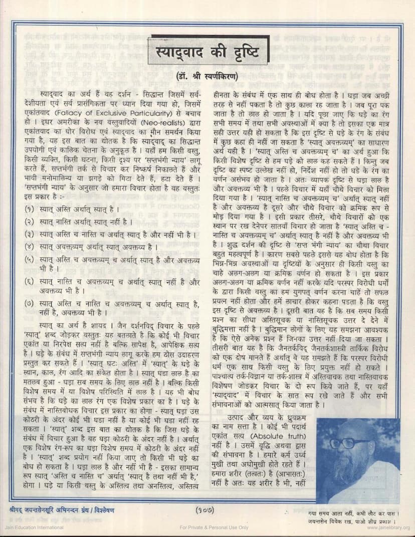 First page of Syadvad Ki Drushti