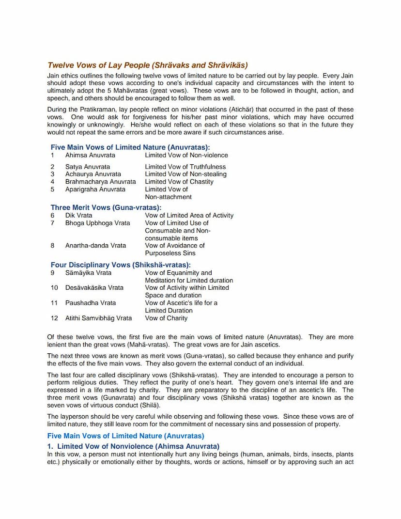 First page of Twelve Vows Of Lay People