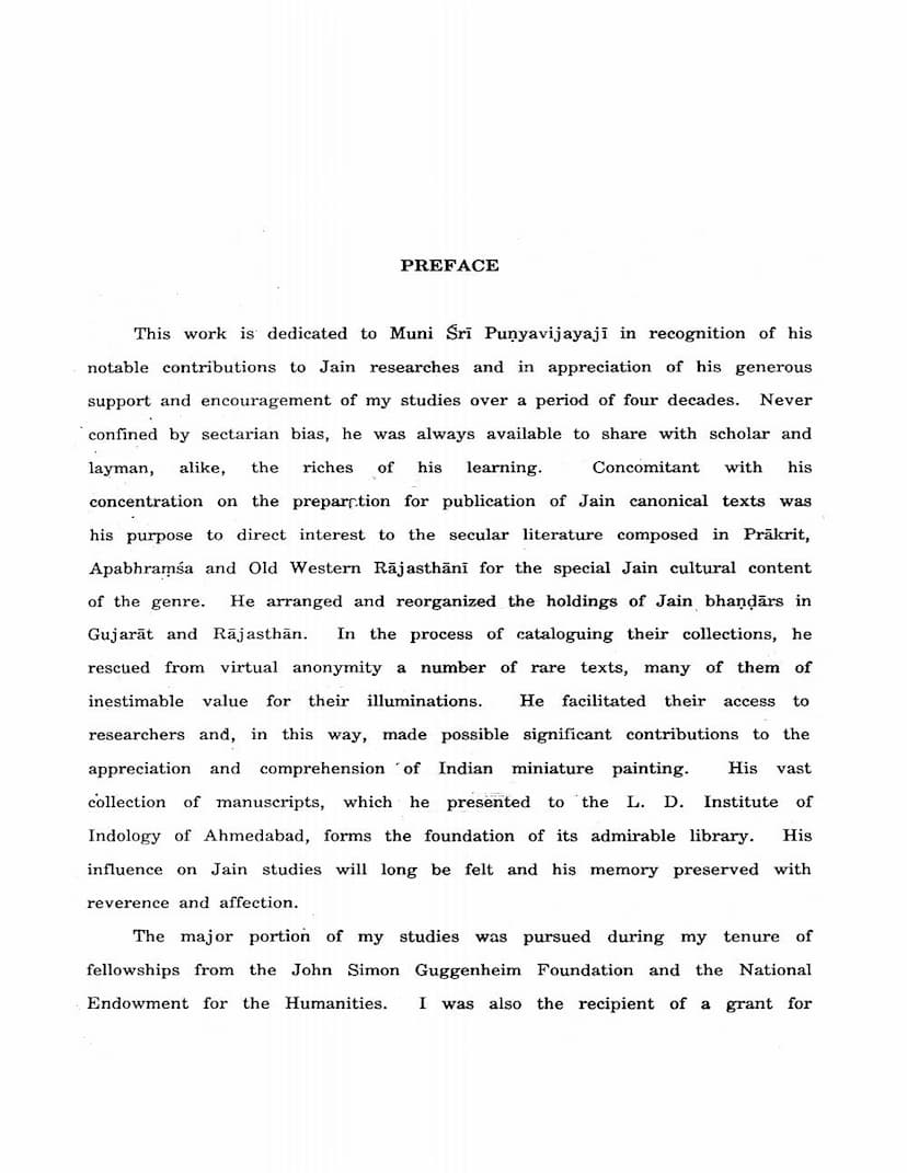 First page of Preface On Shalibhadra Dhanna Charitra