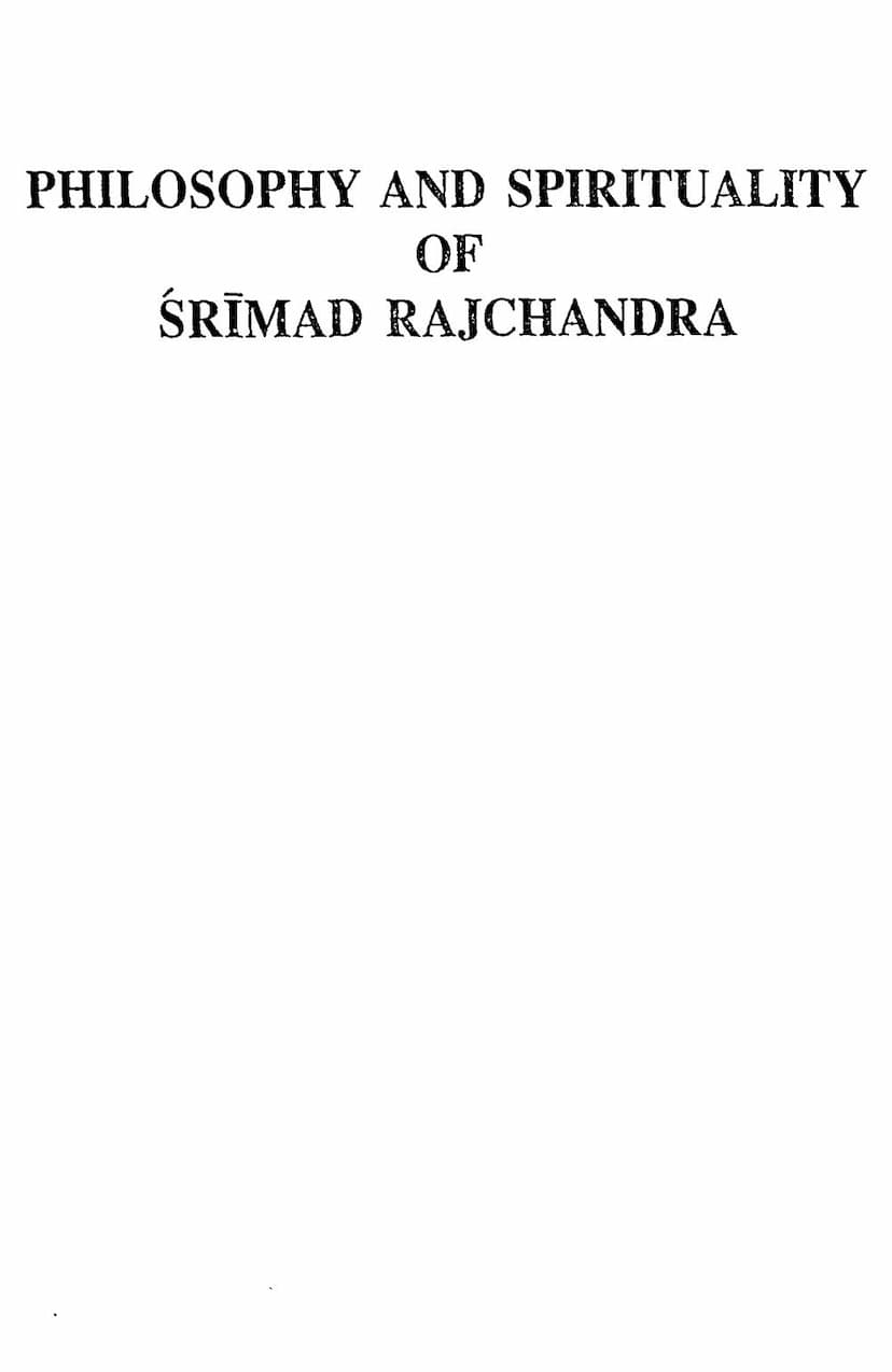 First page of Philosophy And Spirituality Of Srimad Rajchandra