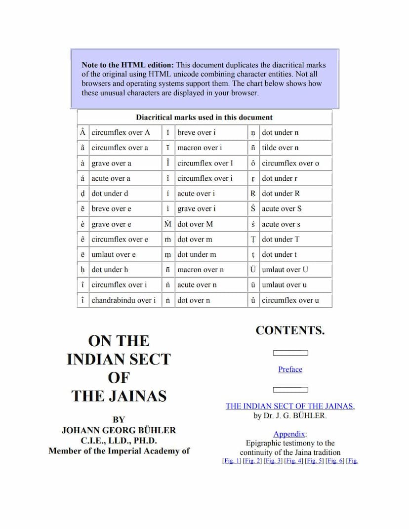 First page of On Indian Sect Of Jainas