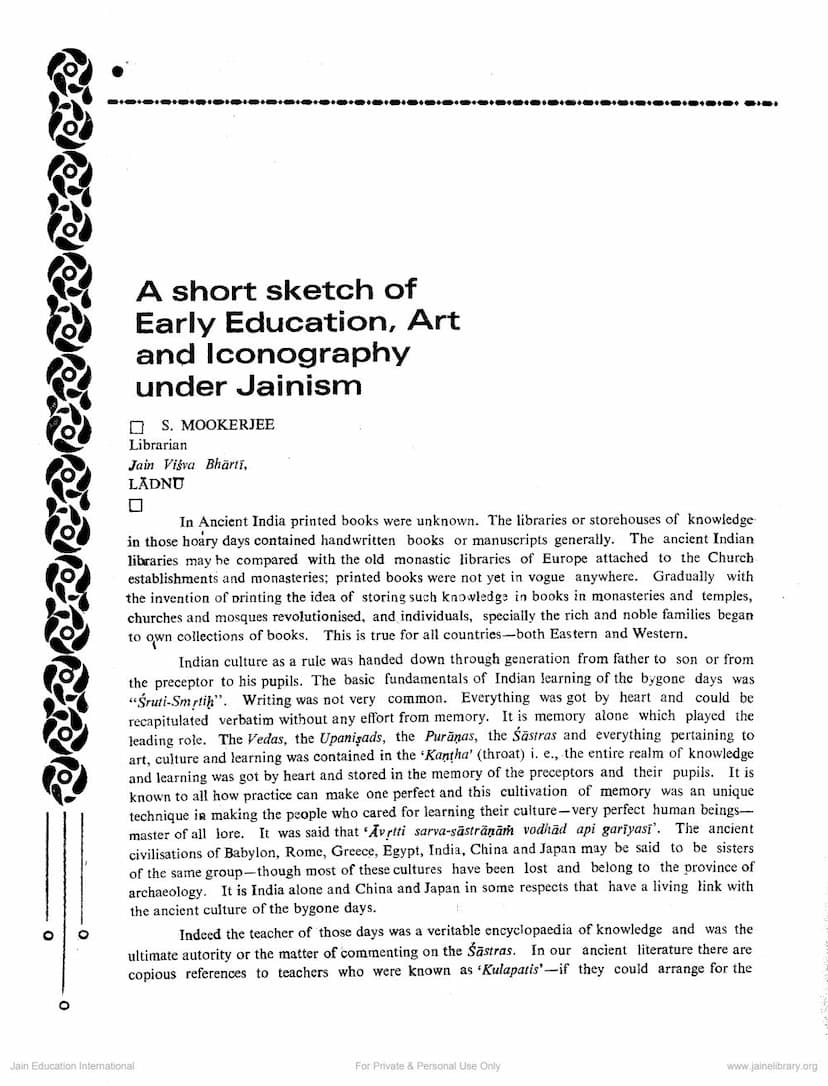 First page of Short Sketch Of Early Education