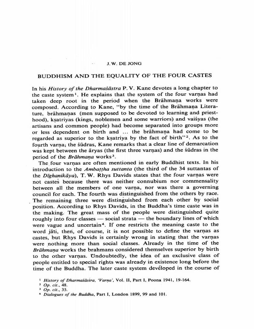 First page of Buddhism And Equality Of Four Castes