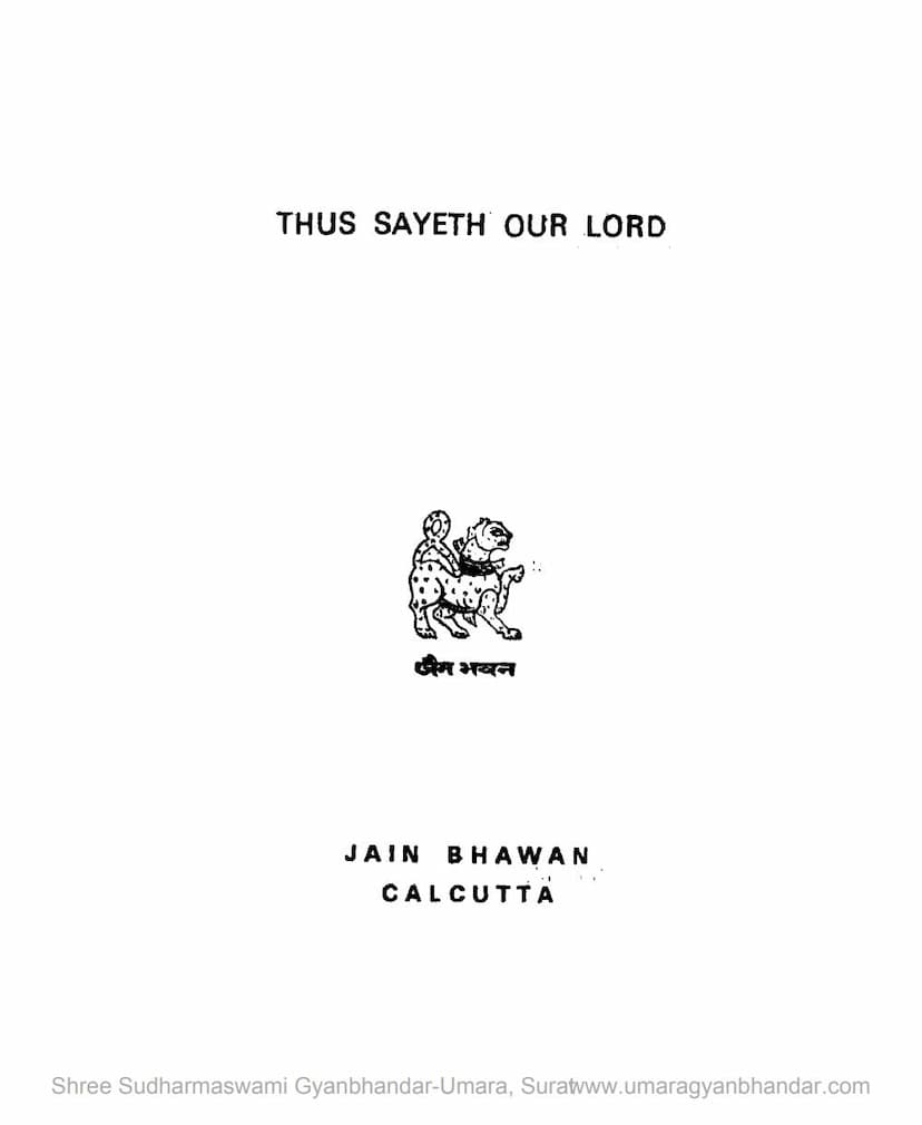 First page of Teachings Of Lord Mahavira