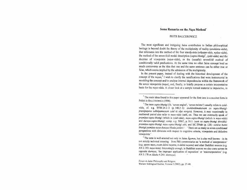 First page of Some Remarks On The Naya Mmethod