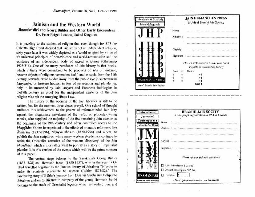 First page of Jainism And Western World