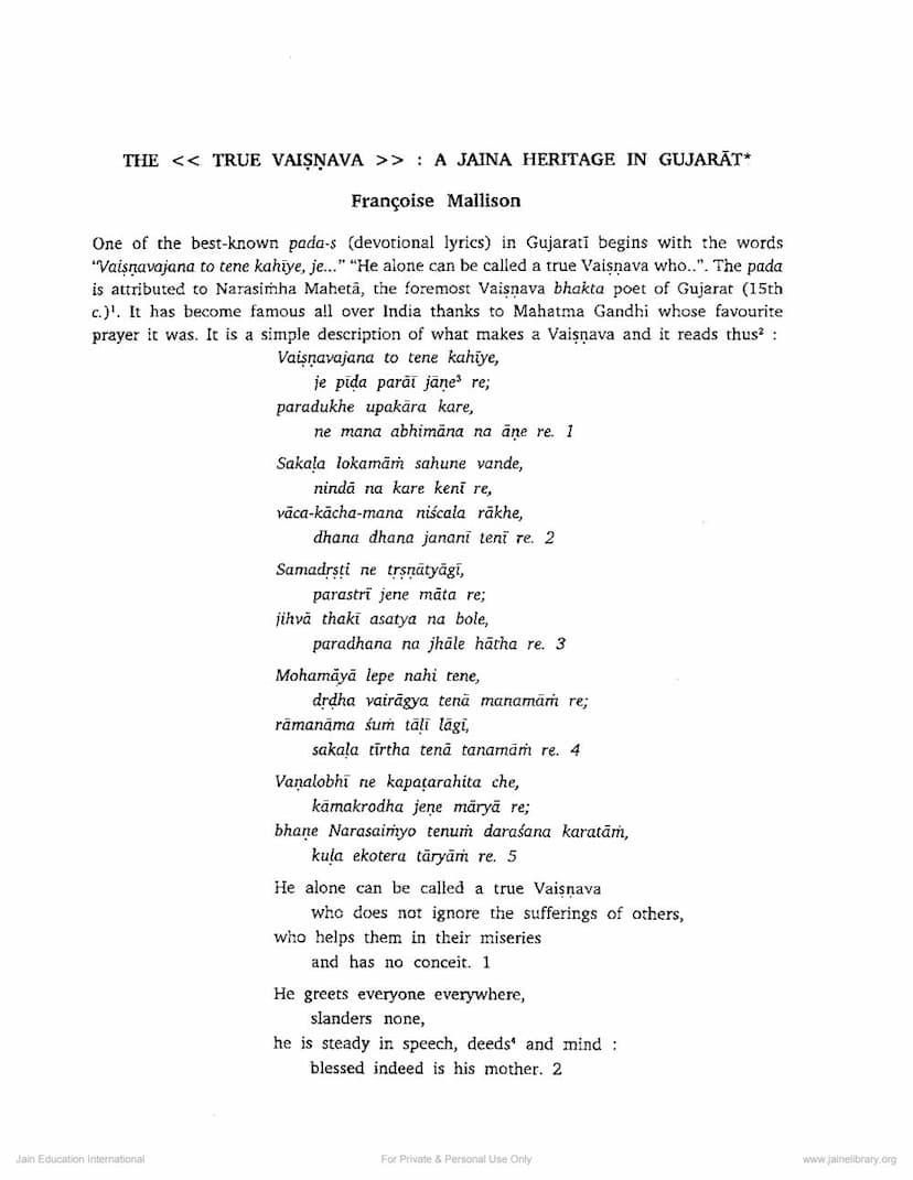 First page of Jaina Heritage In Gujarat