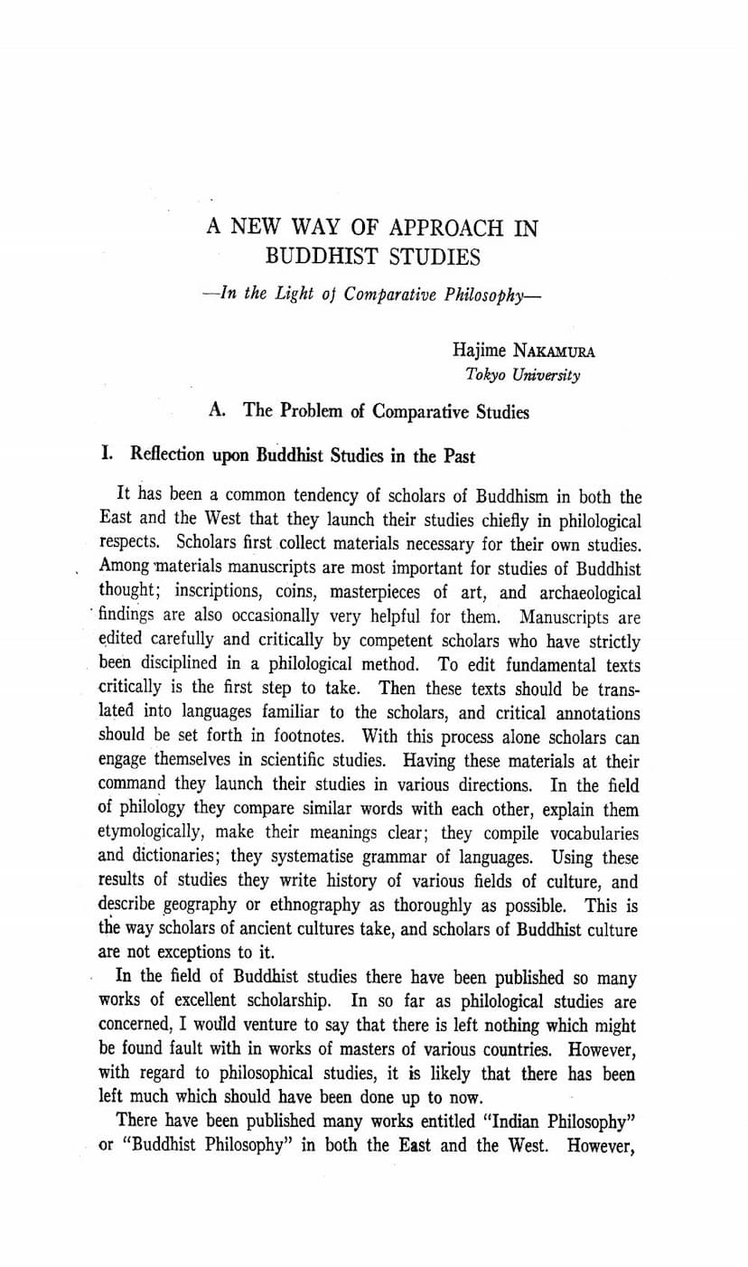 First page of New Way Of Approach In Buddhist Studies