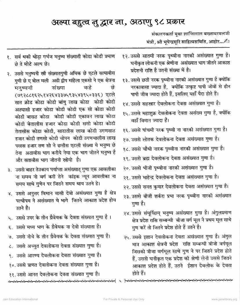 First page of Alpa Bahutvanu Dwarna Anu Va Prakar Na