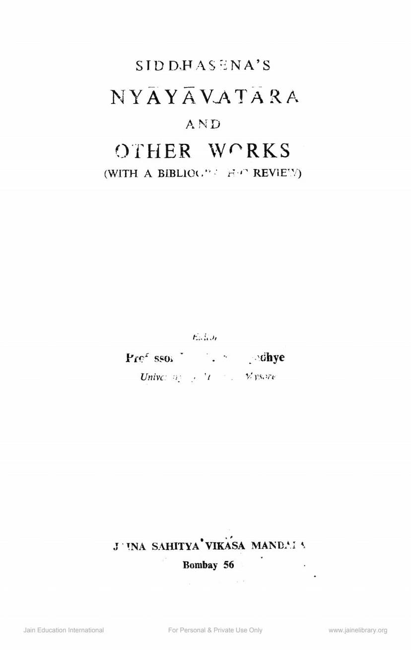 First page of Nyayavatara And Nayakarnika