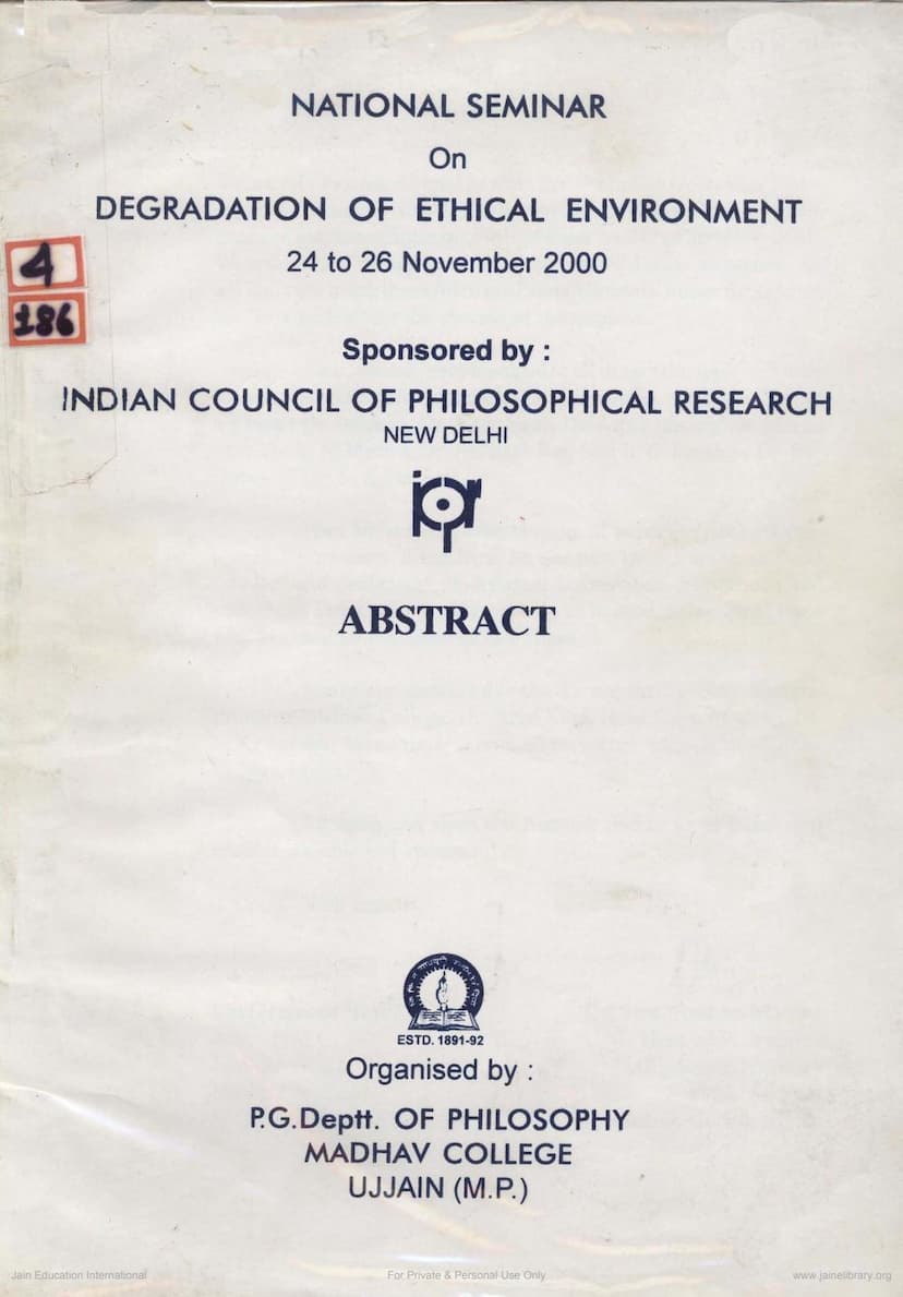 First page of Degradation Of Ethical Environment 2000 11