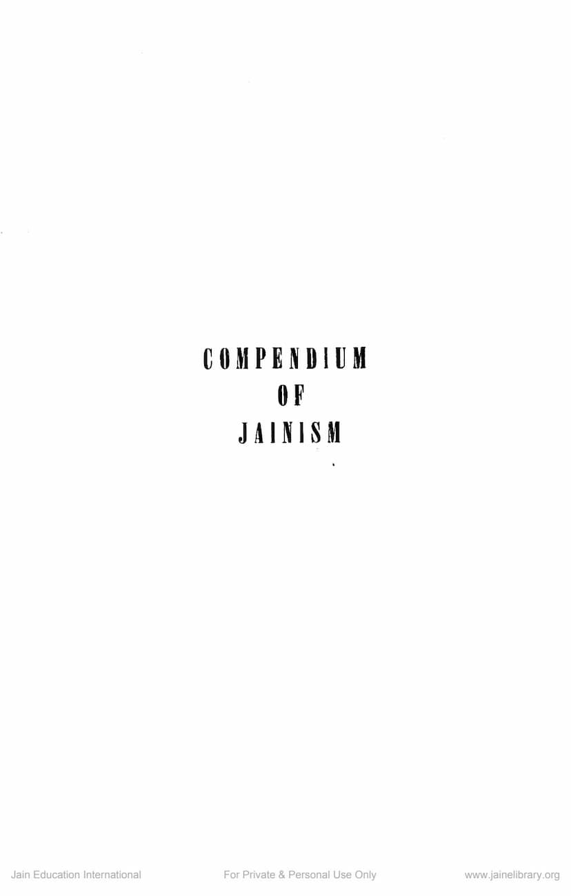 First page of Compendium Of Jainism