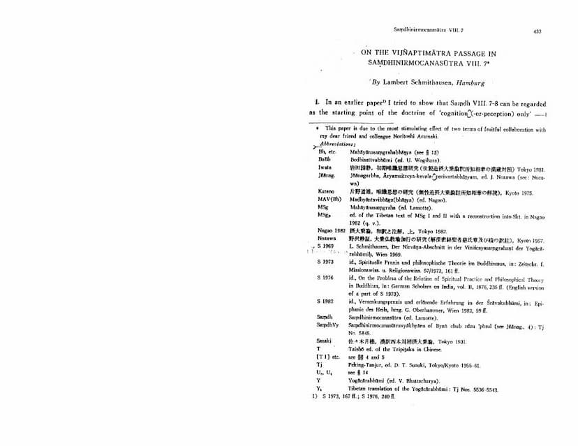 First page of On Vinaptimatra Passage In Samadhinirmocanasutra VIII