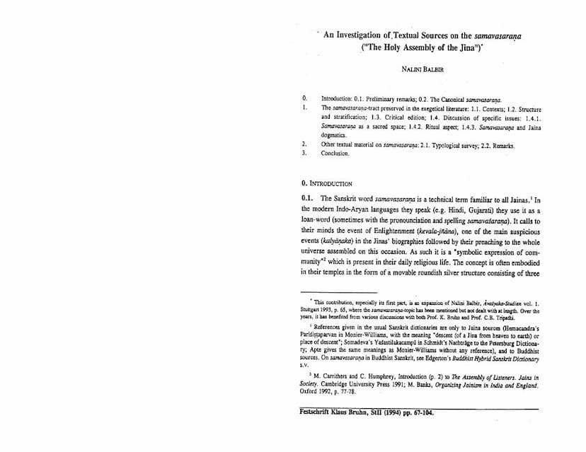First page of An Investigation Of Textual Sources On Samavasarana