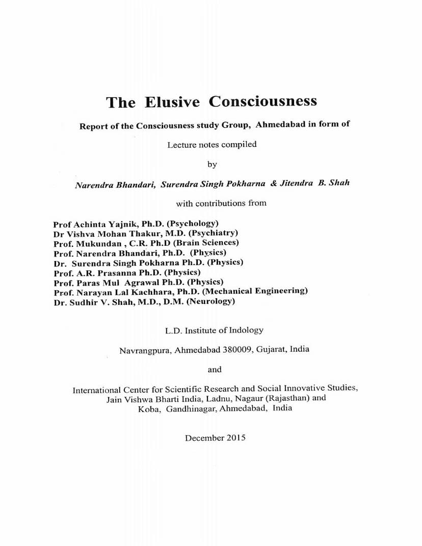 First page of Elusive Consciousness