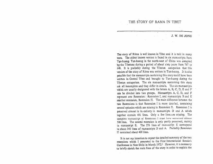 First page of Story Of Rama In Tibet