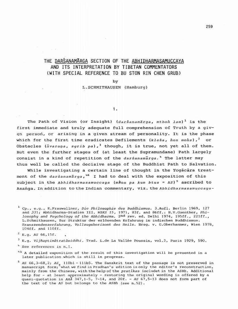 First page of Darsanamarga Section Of Abhidharmasamuccaya And Its Interpretation By Tibetan Commentators