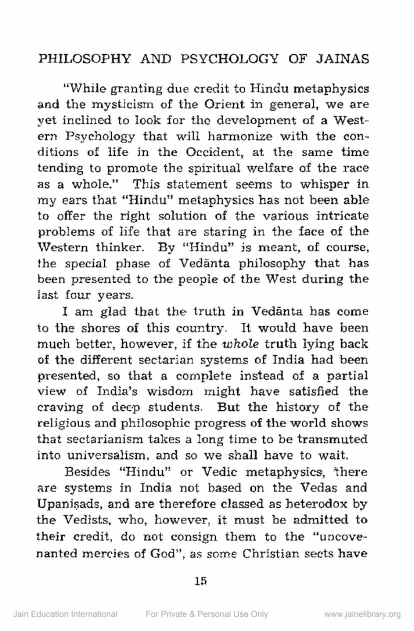 First page of Philosophy And Psychology Of Jainas