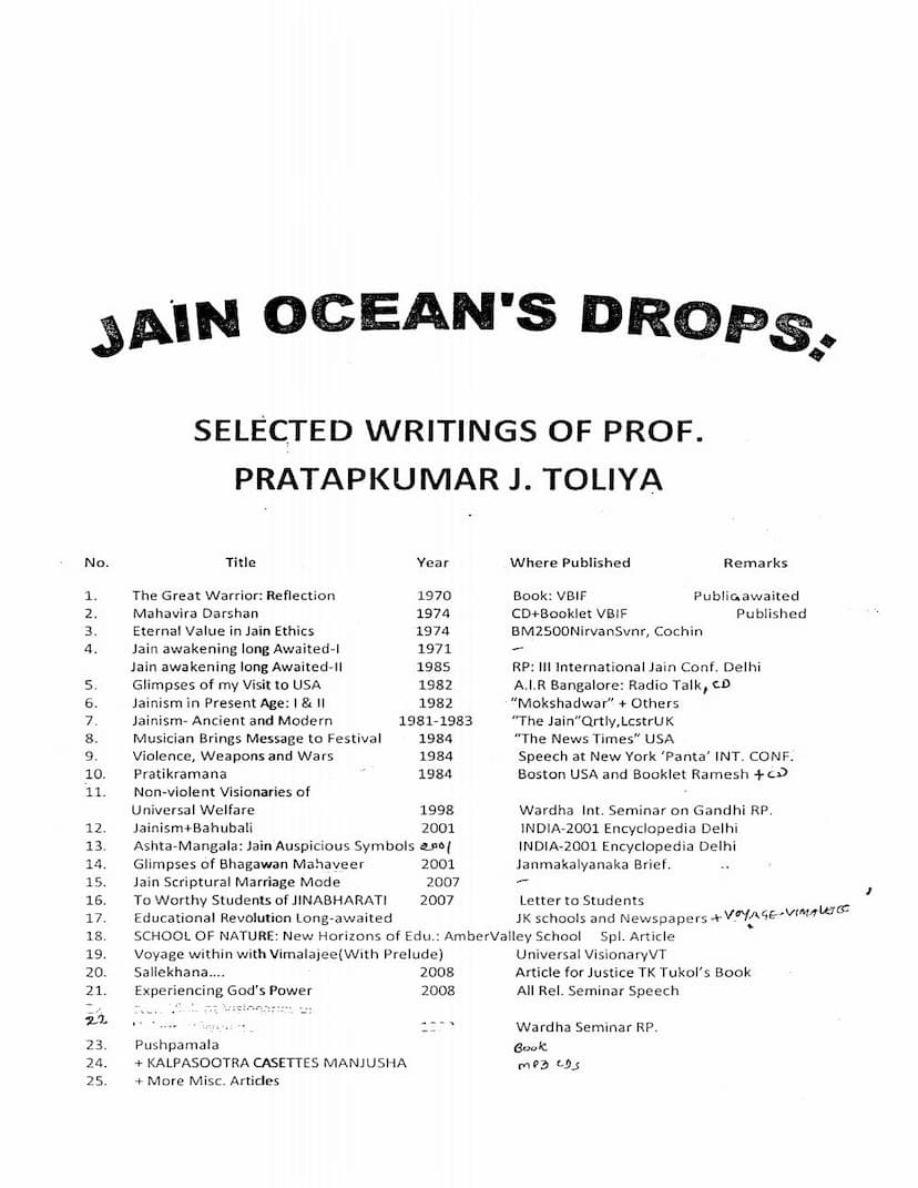 First page of Jain Oceans Drop