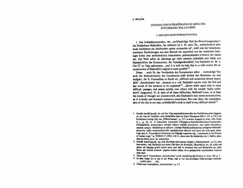 First page of Studien Zum Dvadasaranayacakra Des Svetambra Mallavadin