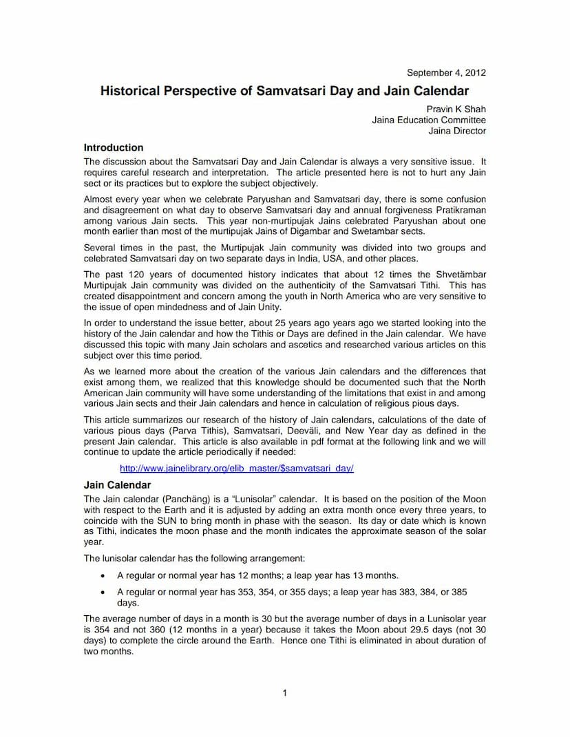 First page of Samvatsari Tithi Article V4 20120905
