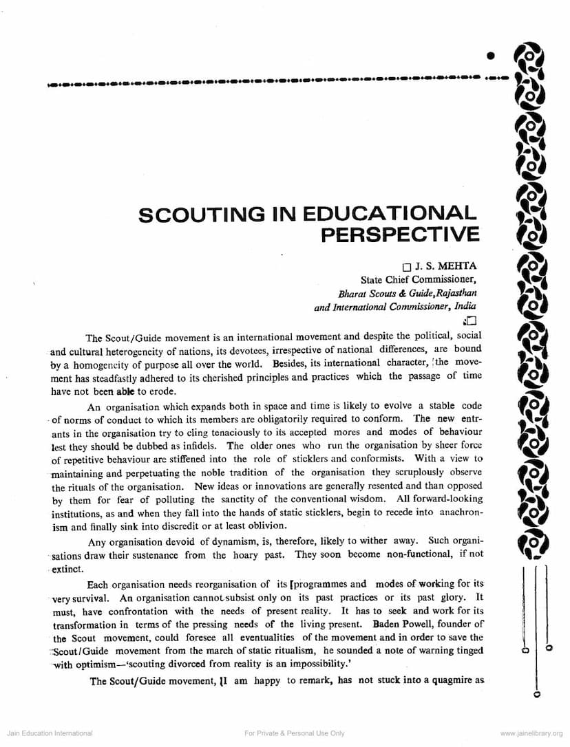 First page of Scouting In Educational Perspective